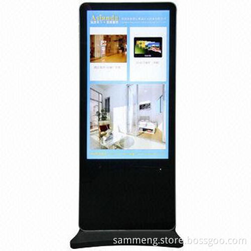 72-inch Floor Standing LCD Advertising Display, Built-in AV Port and LED Backlight